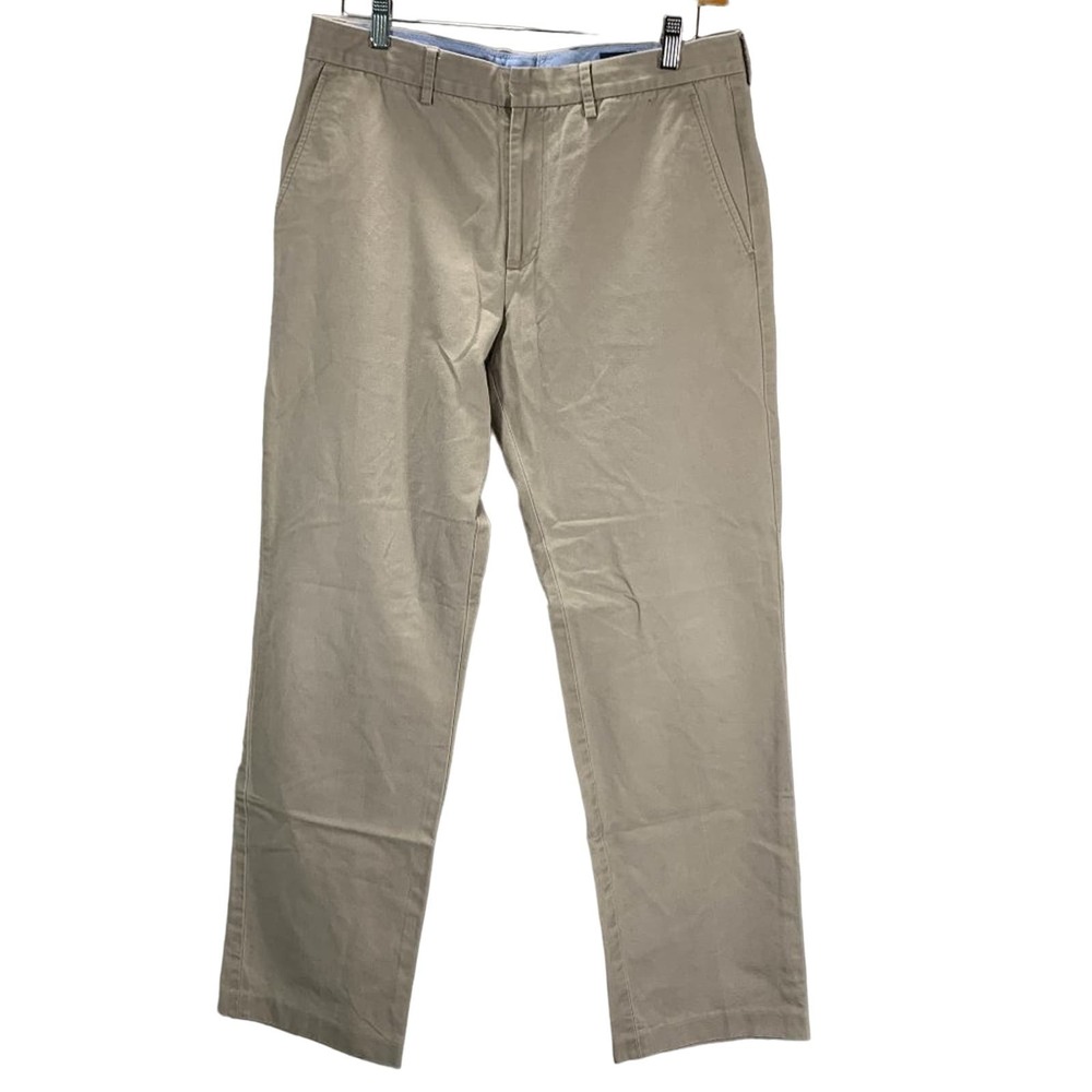 J Crew Mens 34x34 Bedford Chino Tan Cotton Flat Front Pockets Straight Leg